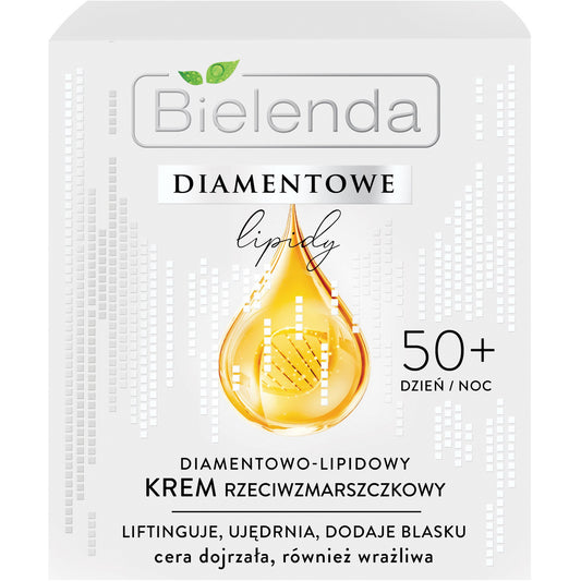 BIELENDA DIAMANTINI LIPIDAI 50+ Diamentinis-lipidinis kremas nuo raukšlių dienai ir nakčiai 50ml