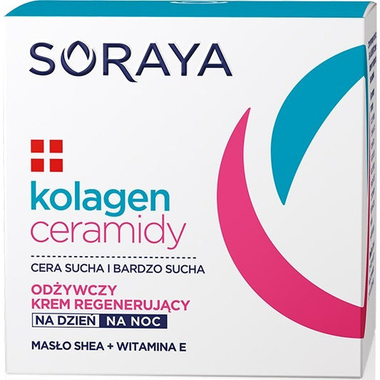 Soraya Kolagen Ceramidai Drėkinamasis regeneruojantis kremas dienai ir naktiai 50ml