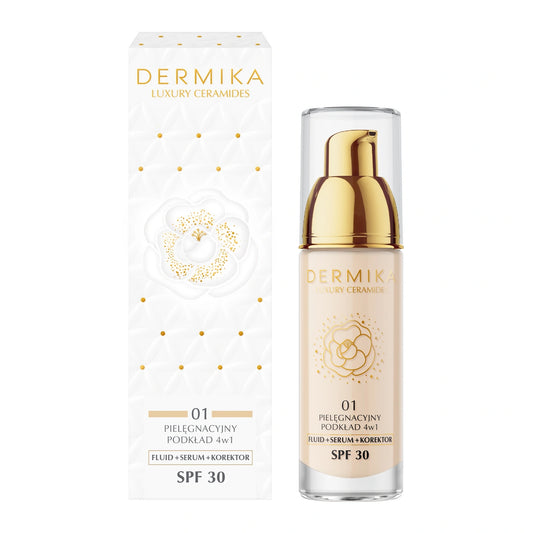 DERMIKA Luxury Ceramides Priežiūros pagrindas 4w1 SPF30 atspalvis 01 30 ml