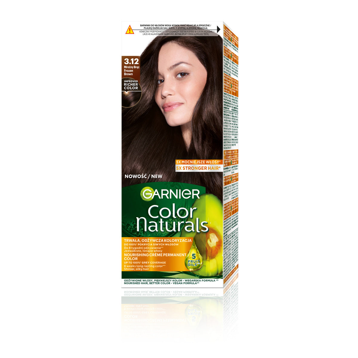 GARNIER Color Naturals Plaukų dažai nr. 3.12 - Šaltas Rudas 1op.