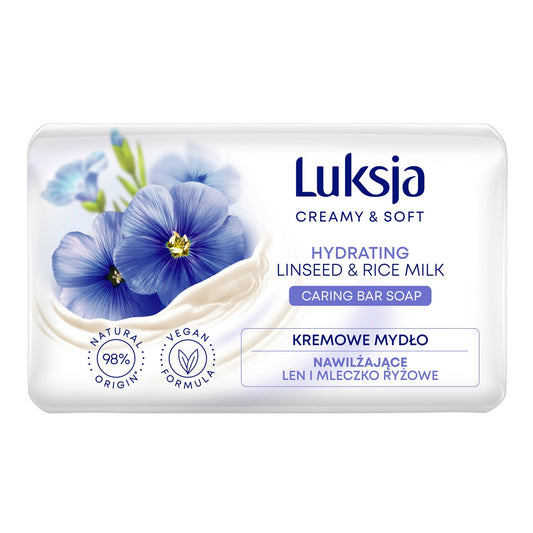 Luksja Kreminė ir Švelni Drėkinanti Kreminė Muilo Juosta Lino ir Ryžių Pienas 90g