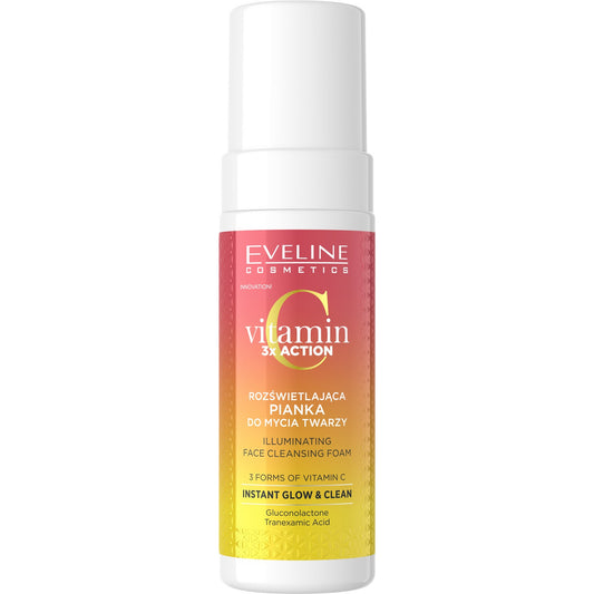 EVELINE Vitamin C 3xAction Šviesinanti veido valymo putos 150 ml