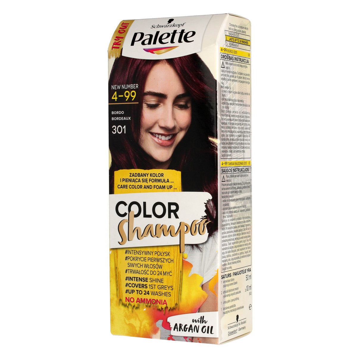 Palette Color Shampoo Spalvų šampūnas nr 4-99 (301) Bordo 1op.