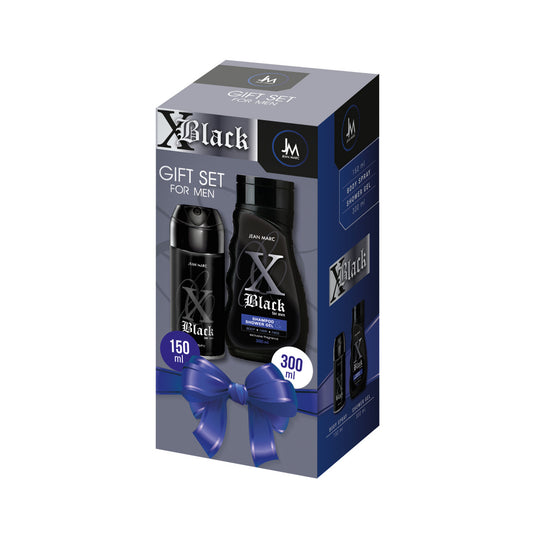 JEAN MARC X-Black Dovanų rinkinys vyrams - Dezodorantas 150 ml + Dušo gelis 300 ml