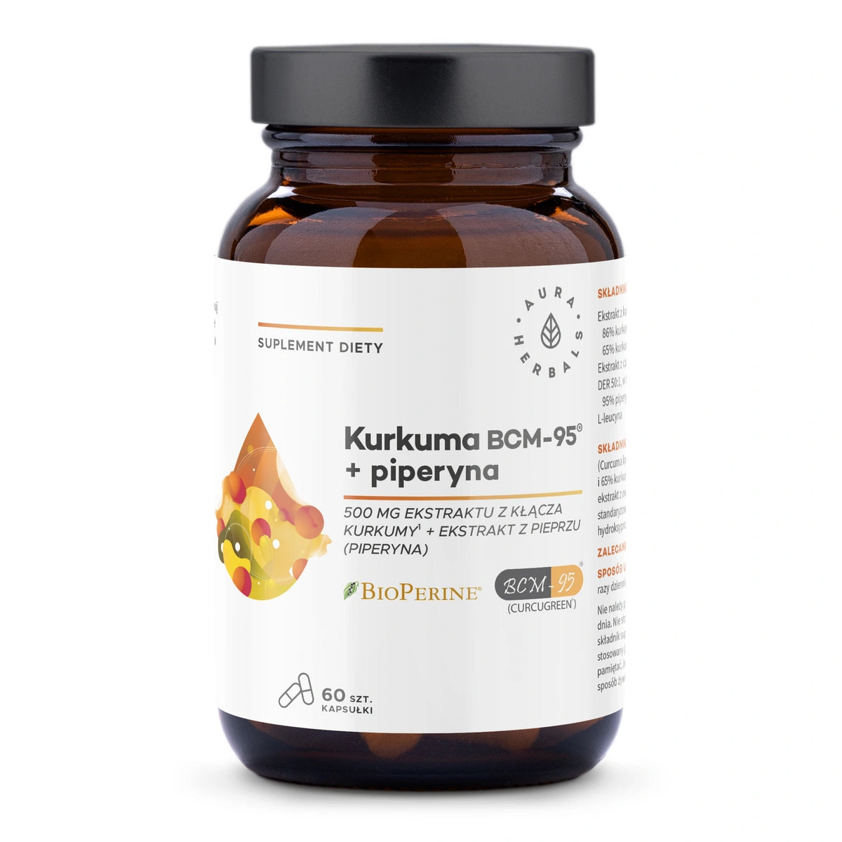 AURA HERBALS Kurkuma 500 mg BCM-95® + piperyna