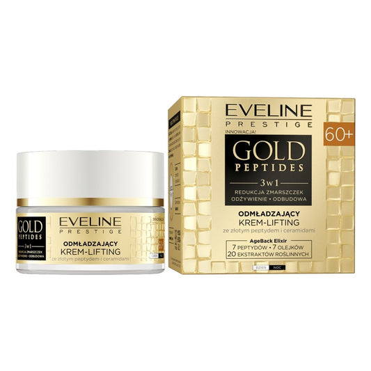 EVELINE Gold Peptides 3w1 Atjaunojantis liftingo kremas 60+ dienai/naktiai 50 ml