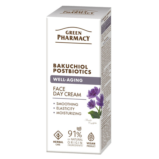 GREEN PHARMACY Bakuchiol + Postbiotikai Priešraukšlinis Dieninis Kremas 50 ml