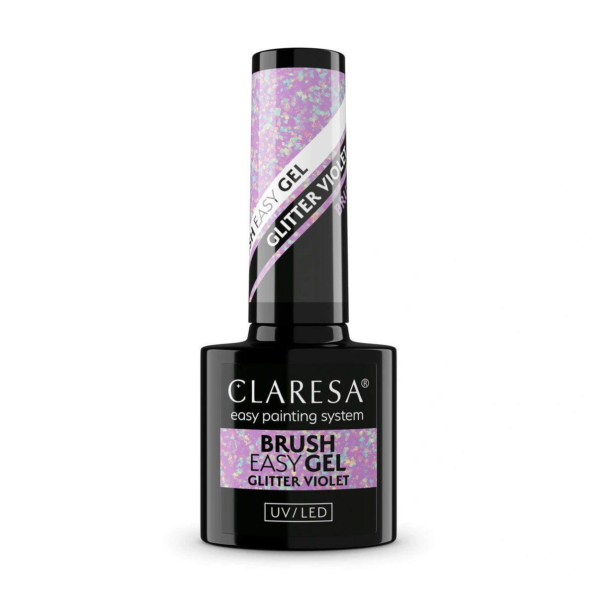 CLARESA Brush Easy Gel Nagų gelis - Blizgus violetinis 5 g