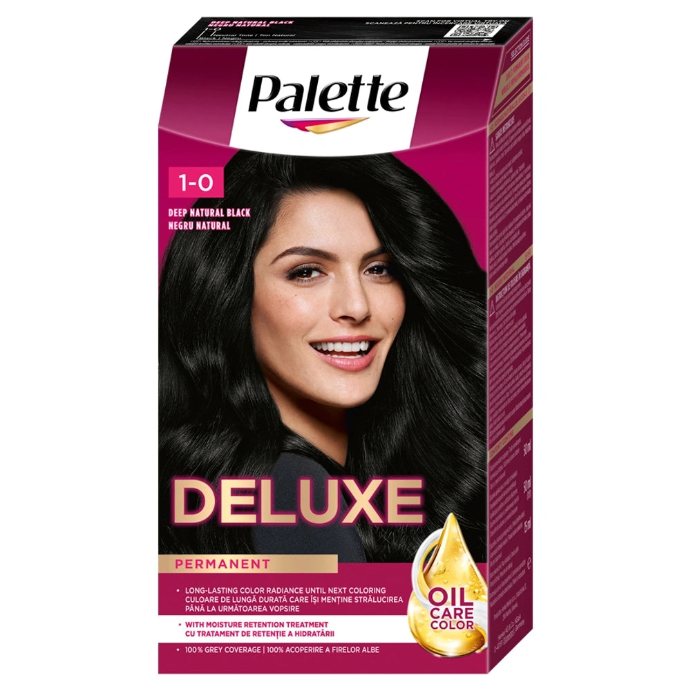 PALETTE Deluxe Plaukų dažai 1-0 Gili natūrali juoda