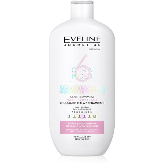 EVELINE 6 Ceramides Stiprus odžyvinantis drėkinamasis kūno emulsija su ceramidais 350 ml