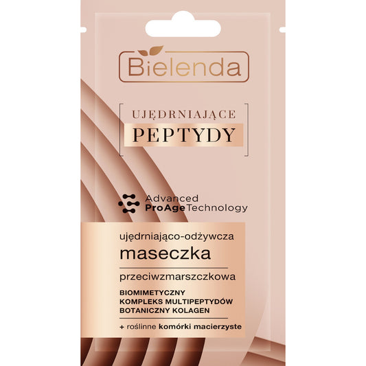 BIELENDA UJĘDRNIAJĄCE PEPTYDY Ujędniająco-Odżywcza Maseczka priešraukšlinė 8g