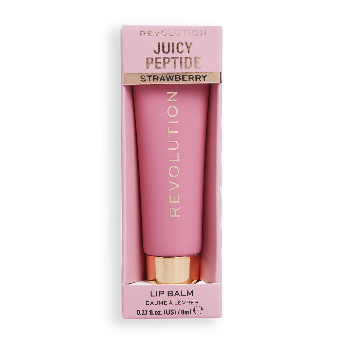 REVOLUTION Juicy Peptide lūpų balzamas-blizgis Strawberry 8 ml