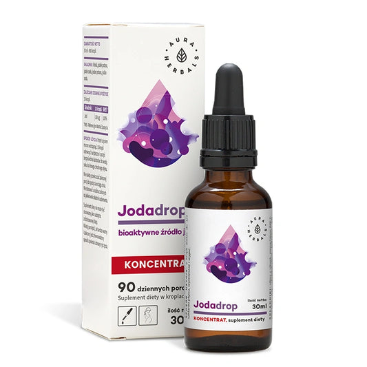 AURA HERBALS Jodadrop Bioaktyvus jodo šaltinis - koncentratas - maisto papildas lašais 30 ml
