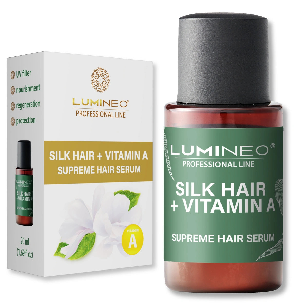 LUMINEO Professional Line Serum plaukams su Šilku ir Vitaminu A 20 ml