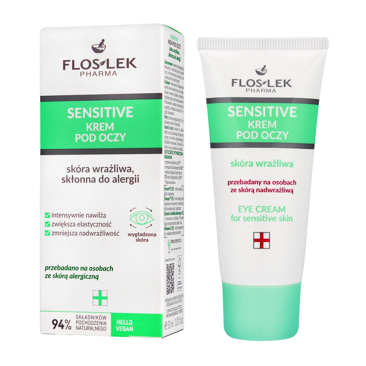 FLOSLEK Pharma Sensitive Kremas paakių odai 30ml