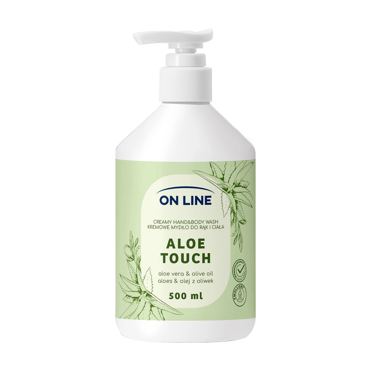 ON LINE Kreminis muilas rankoms ir kūnui Aloes&Olivų aliejus 500 ml