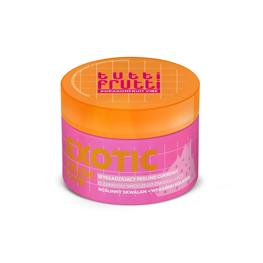TUTTI FRUTTI #DragonfruitVibe Švelninantis cukraus šveitiklis Drakono vaisius + Skvalanas + Kolagenas 250 g