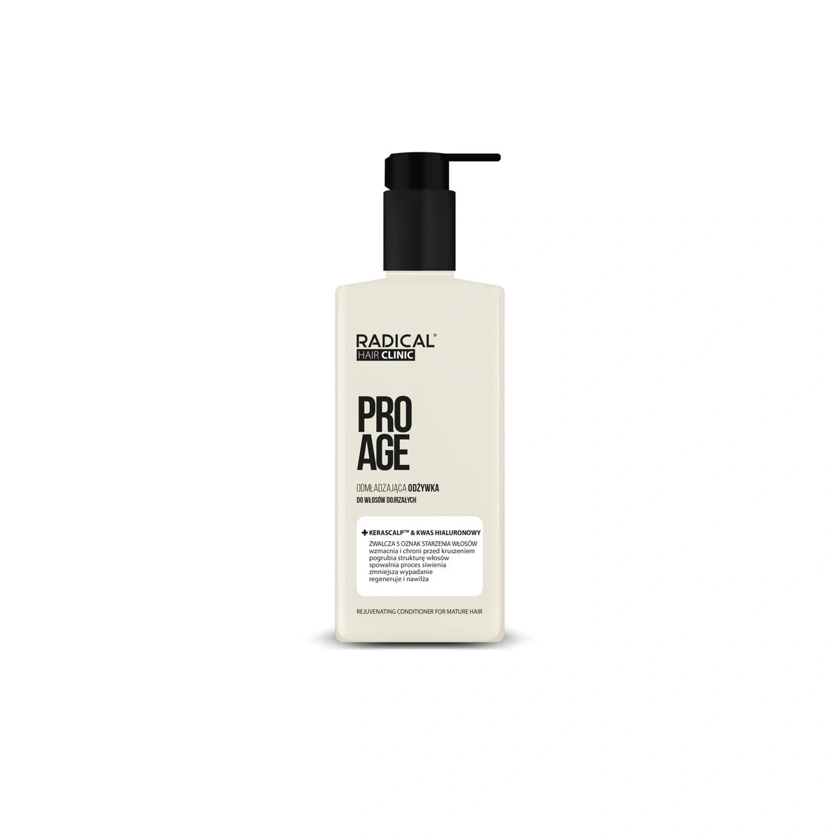 RADICAL HAIR CLINIC Pro Age Atjaunojošs kondicionieris nobriedušiem matiem Kerascalp & Hialuronskābe 200 ml
