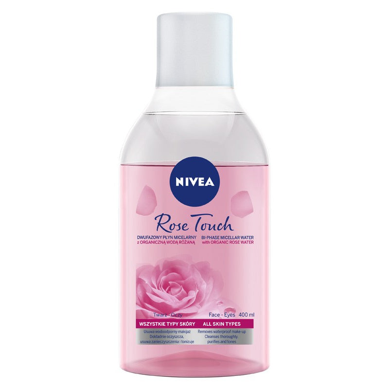 NIVEA Rožių prisilietimo micelinis dvifazis skystis su rožių vandeniu 400 ml