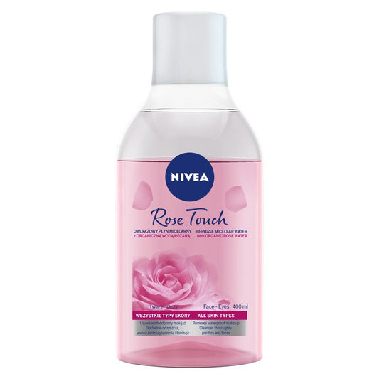 NIVEA Rožių prisilietimo micelinis dvifazis skystis su rožių vandeniu 400 ml
