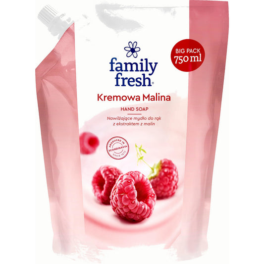 Family Fresh Drėkinantis muilas rankoms Kreminė Avietė 750ml - atsarginė