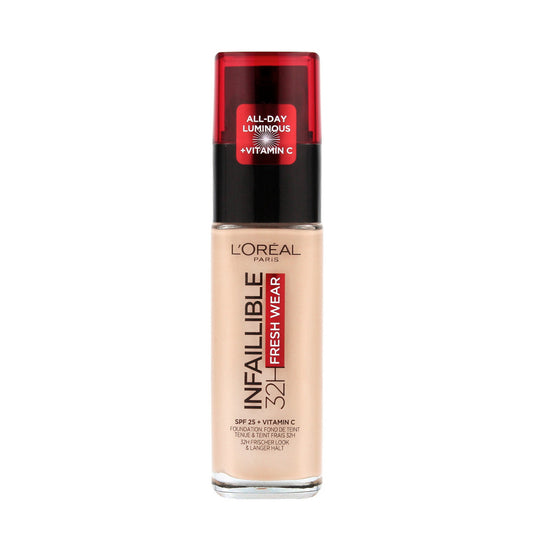 LOREAL Infaillible 32H Fresh Wear Ilgalaikis veido makiažo pagrindas 200 Golden Sand 30 ml