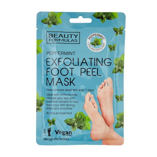 BEAUTY FORMULAS Kojinanti šveičiamoji pėdų kaukė su pipirmėtėmis - 1 pora