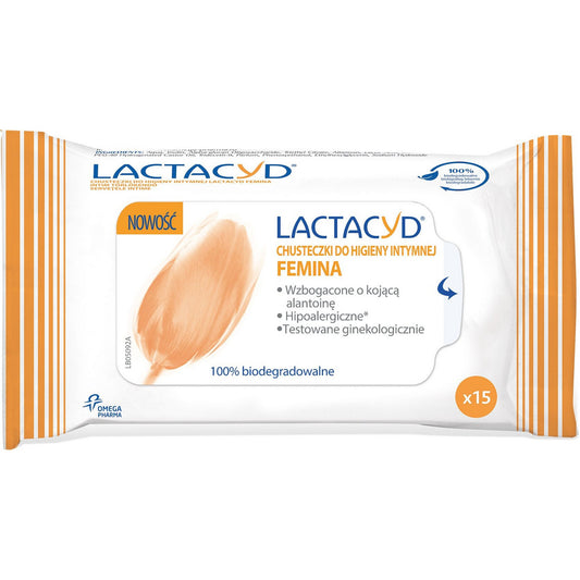 LACTACYD Femina Intymios higienos servetėlės 1 pakuotė - 15 vnt.