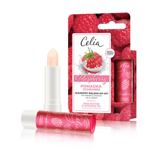 Celia Apsauginis lūpų balzamas - aliejinis Raspberry