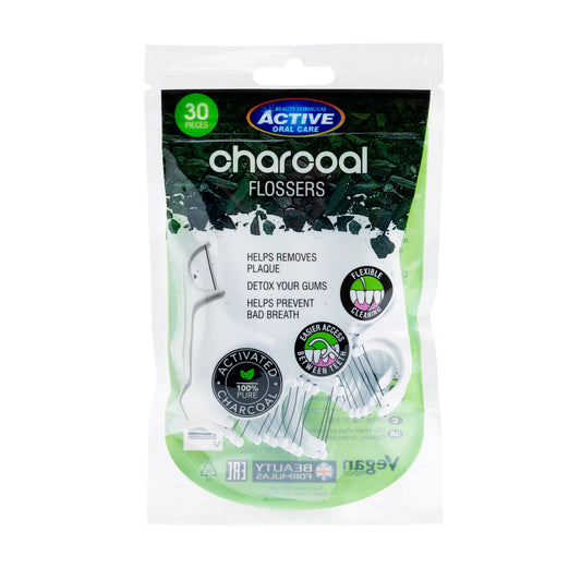 Beauty Formulas Aktyvios Burnos Priežiūros Dantų Siūlai su Aktyvinta Anglimi 1op.-30vnt