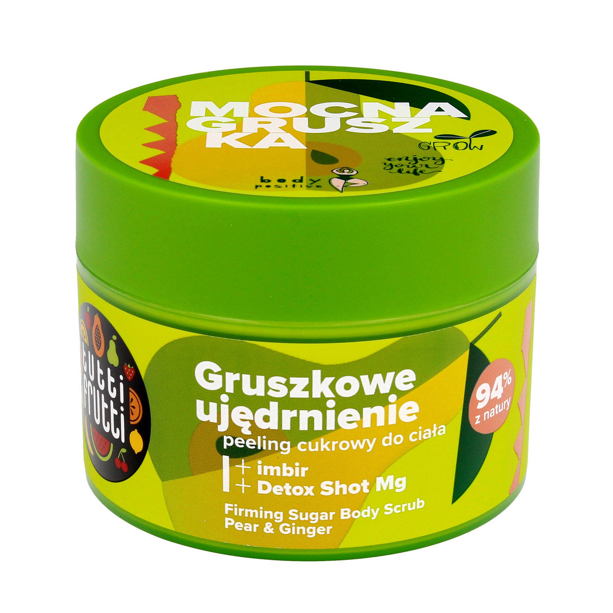TUTTI FRUTTI Stangrinantis cukraus šveitiklis kūnui Kriaušė ir Imbier 300 g