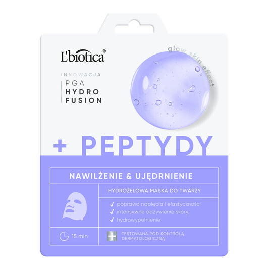L'BIOTICA PGA Hydr Fusion + Peptidai hidrogelinė veido kaukė - drėkinimas ir stangrinimas