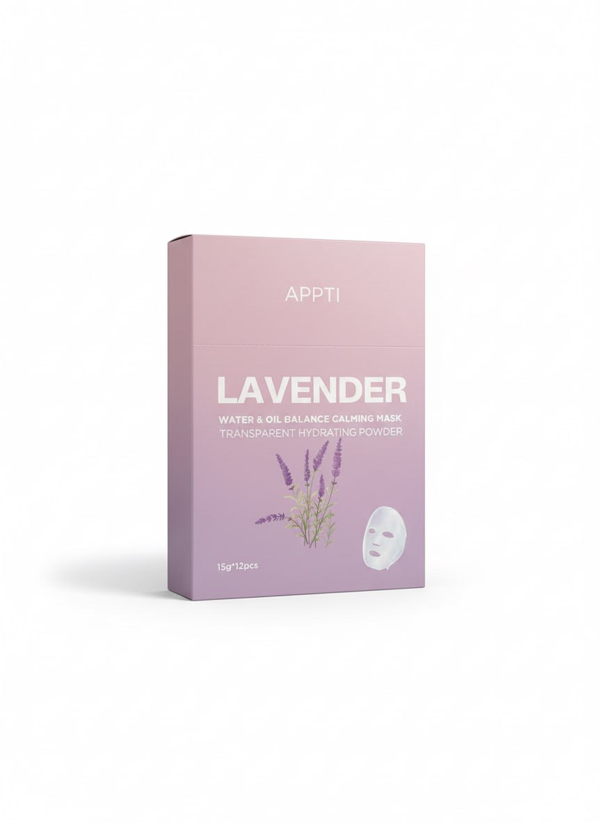 Raminanti veido kaukė su levandų ekstraktu